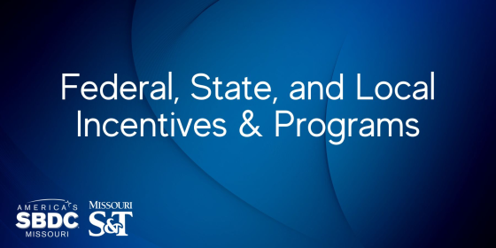 Federal, state and local incentives & programs