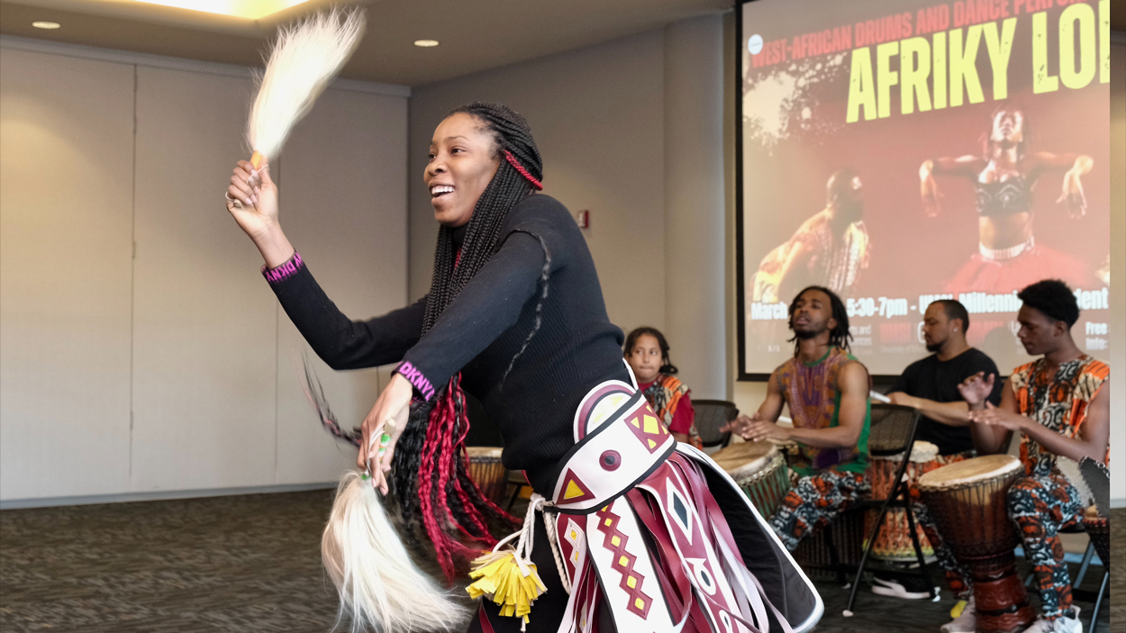 Afriky Lolo brings West African dance and drumming to UMSL campus