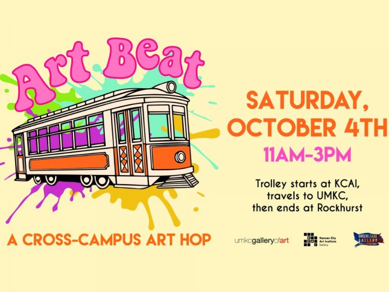 Vibrant and retro Art Beat flyer with location, time, and sponsors listed