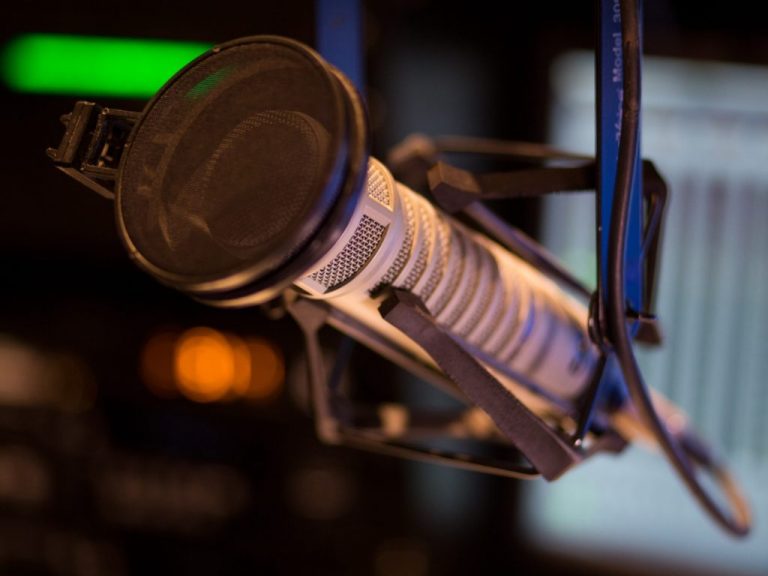 Microphone image in a sound booth